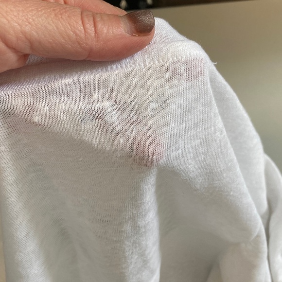 J. Crew New relaxed linen long-sleeve T-shirt Large Classic White Linen Tee - Picture 5 of 7